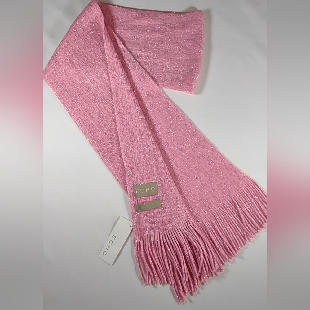 Echo NWT Soft Pink W/ Silver Women's Wrap Scarf